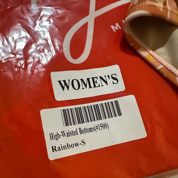 KORTNI JEANE High-Waisted “Rainbow” Swim Bottoms Sz S - NWT - Picture 2 of 6